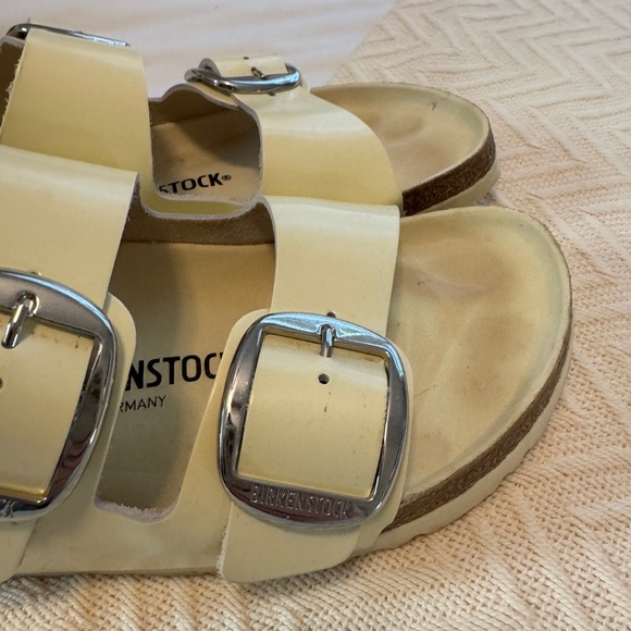 Birkenstock Milano Big Buckle Cream Sandals with Silver Size 40 - Picture 9 of 12